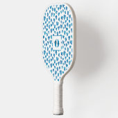 Monogram Aangepast blauw hart Pickleball Paddle (Links)