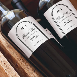 Monogram Aangepast Dank je Witte Band Weddenschap Wijn Etiket