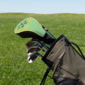 Monogram Aangepast Elegant Golf Gold Wreath Golfheadcover (Insitu)