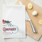 Monogram aangepast feestdagen voor het bakken van  theedoek (Quarter Fold)