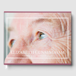 Monogram Aangepast Foto Dubbelwit Lijst Memorial Gastenboek