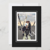 Monogram Aangepast Foto QR Code Gold Zwart Kaart (Achterkant)