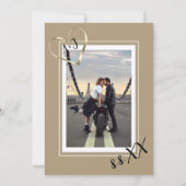 Monogram Aangepast Foto QR Code Goud Grijs Kaart (Achterkant)