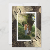 Monogram Aangepast Foto QR Code Woodland Gold Groe Kaart (Achterkant)