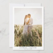 monogram aangepast fotowitwasmonogram bruiloft kaart (Achterkant)