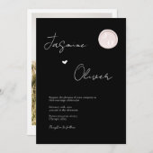 monogram aangepast fotowitwasmonogram bruiloft kaart (Voorkant / Achterkant)