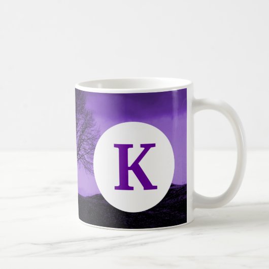 Monogram, aangepast gedrukt koffieboom, Silhouette Koffiemok (Rechts)