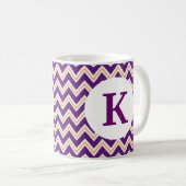 Monogram Aangepast gedrukte koffie Mok Paars Chevr (Voorkant rechts)