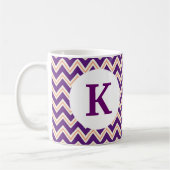 Monogram Aangepast gedrukte koffie Mok Paars Chevr (Links)