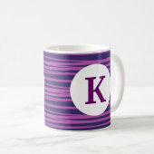 Monogram Aangepast gedrukte koffie Mok Paarse stri (Voorkant rechts)