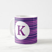 Monogram Aangepast gedrukte koffie Mok Paarse stri (Voorkant links)