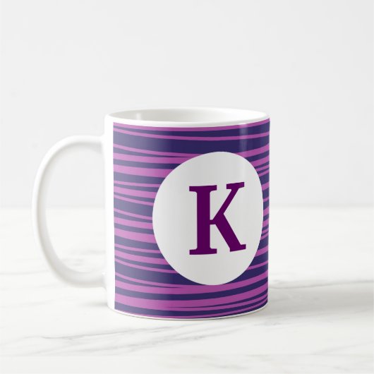 Monogram Aangepast gedrukte koffie Mok Paarse stri (Links)