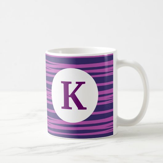 Monogram Aangepast gedrukte koffie Mok Paarse stri (Rechts)