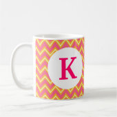 Monogram Aangepast gedrukte koffie Mok Roze Chevro (Links)