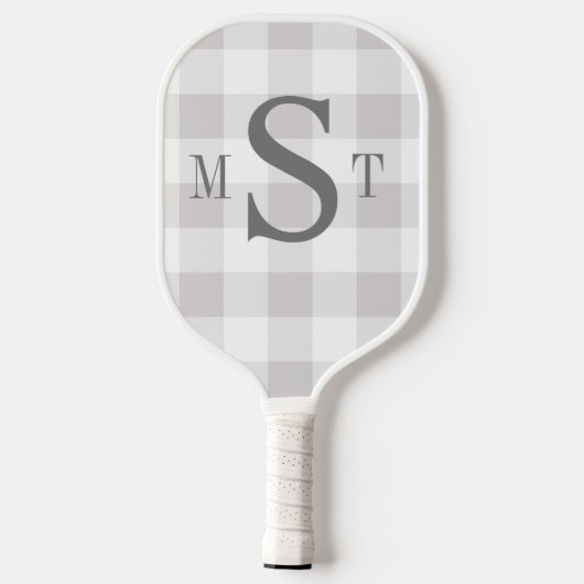Monogram Aangepast grijs speldenpalmpje Pickleball Paddle (Achterkant)