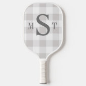 Monogram Aangepast grijs speldenpalmpje Pickleball Paddle (Voorkant)