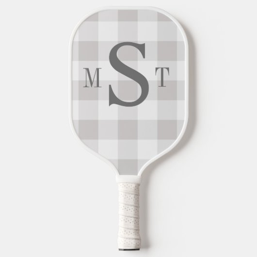 Monogram Aangepast grijs speldenpalmpje Pickleball Paddle (Voorkant)