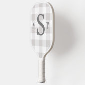 Monogram Aangepast grijs speldenpalmpje Pickleball Paddle (Links)