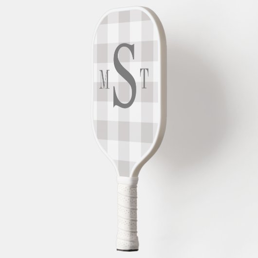 Monogram Aangepast grijs speldenpalmpje Pickleball Paddle (Links)