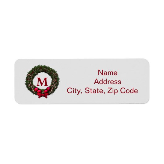Monogram aangepast kerstlabel etiket (Voorkant)