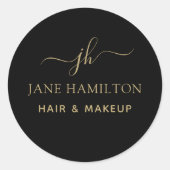 Monogram Aangepast Logo Zakelijk Ronde Sticker (Voorkant)