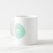 Monogram Aangepast op maat gemaakt in Mint en Groe Koffiemok (Voorkant links)