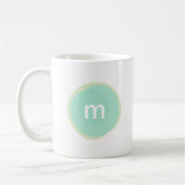 Monogram Aangepast op maat gemaakt in Mint en Groe Koffiemok (Links)