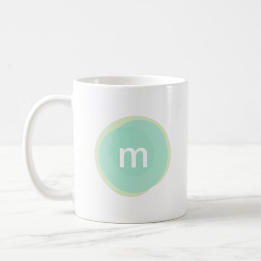 Monogram Aangepast op maat gemaakt in Mint en Groe Koffiemok (Links)