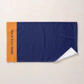 Monogram Aangepast Oranje Blauw Striped Solid Bad Handdoek (Handdoek)