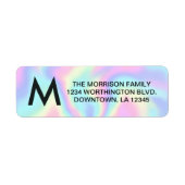 Monogram aangepast retouradreslabel etiket (Voorkant)