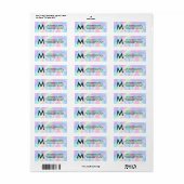 Monogram aangepast retouradreslabel etiket (Full Sheet)