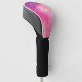 Monogram aangepast roze, Paarse en goudhoudende Wa Golfheadcover (Schuin)