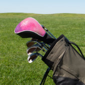 Monogram aangepast roze, Paarse en goudhoudende Wa Golfheadcover (Insitu)