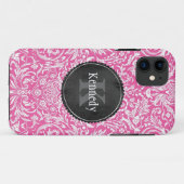Monogram aangepast roze ventilatordambord Case-Mate iPhone case (Achterkant (horizontaal))