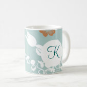 Monogram Aangepaste afgedrukte koffie Mok Blauwe b (Voorkant rechts)