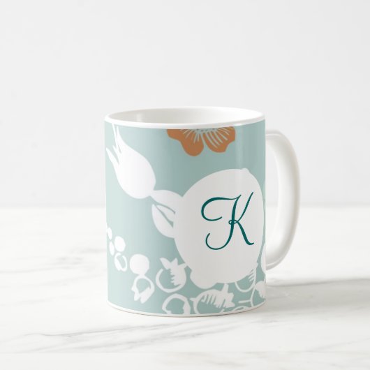Monogram Aangepaste afgedrukte koffie Mok Blauwe b (Voorkant rechts)