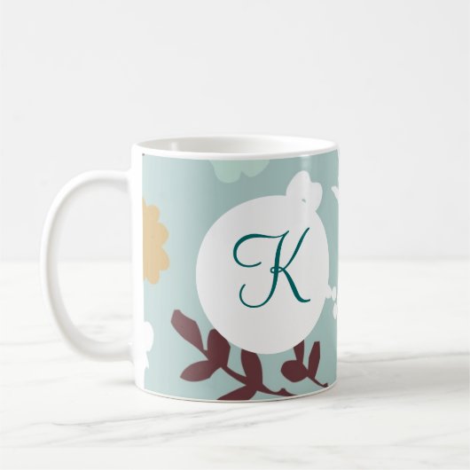 Monogram Aangepaste afgedrukte koffie Mok Blauwe b (Links)
