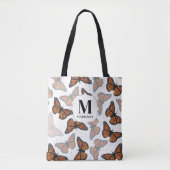 Monogram Aangepaste Botanische Vlinders Tote Bag (Voorkant)