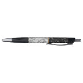 Monogram Aangepaste brief Zwart Wit Marmeren Pen (Bodem)