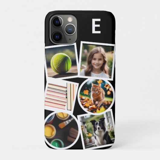 Monogram Aangepaste Collage Upload Je Eigen 6 Foto Case-Mate iPhone Case (Achterkant)