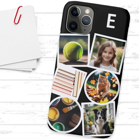Monogram Aangepaste Collage Upload Je Eigen 6 Foto Case-Mate iPhone Case