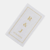 Monogram Aangepaste Coupelnaam Golden Yellow Silve Servet (Hoek)