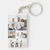 Monogram Aangepaste Familie Foto Collage Letter Sleutelhanger (achterkant)