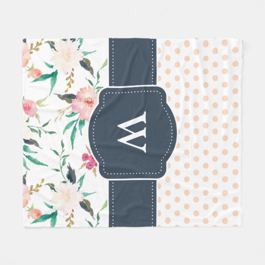 Monogram Aangepaste flessenbak Fleece Deken (Voorkant (Horizontaal))