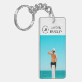 Monogram Aangepaste foto Aangepaste foto Aangepast Sleutelhanger (Voorkant Links)