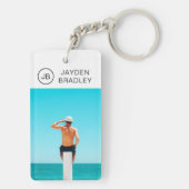 Monogram Aangepaste foto Aangepaste foto Aangepast Sleutelhanger (achterkant)