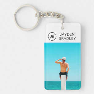 Monogram Aangepaste foto Aangepaste foto Aangepast Sleutelhanger