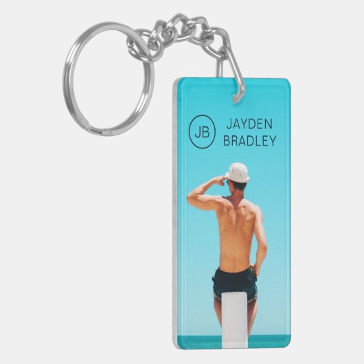 Monogram Aangepaste foto Aangepaste foto Aangepast Sleutelhanger (Voorkant Links)