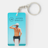 Monogram Aangepaste foto Aangepaste foto Aangepast Sleutelhanger (achterkant)