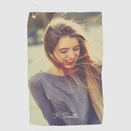 Monogram Aangepaste foto met La Boca Filter Golfhanddoek